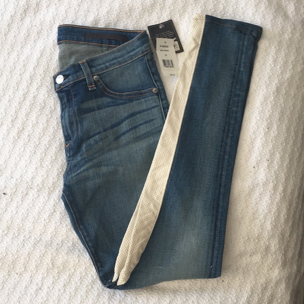 Rag & Bone Jean with Leather Detail size 29